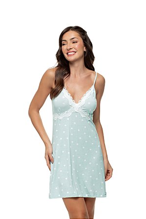 Camisola com renda poá verde