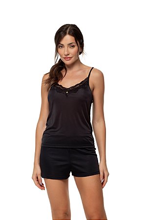 Shortdoll com renda preto