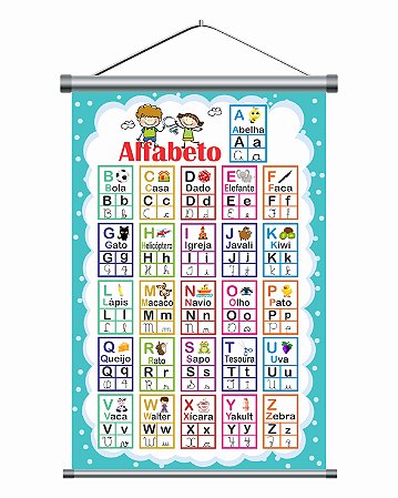 Banner Pedagógico Alfabeto Lona + Impressão Digital 60x90 cm