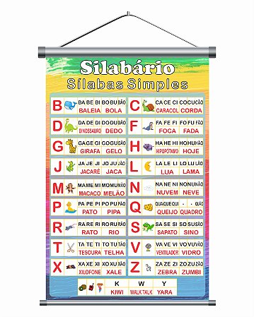 Banner Pedagógico Silabário Simples Lona+Impressão digital 60x90 cm