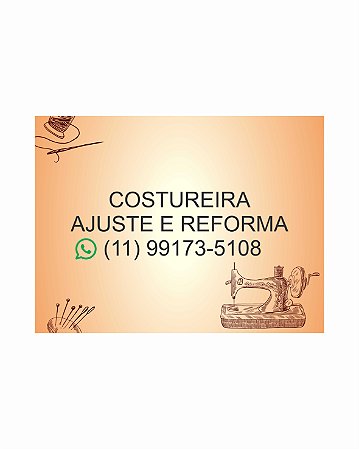 Placa Costureira PS+Vinil Adesivo+Impressão Digital 40x30 cm