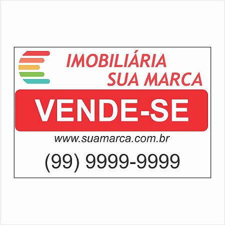 Placa Imobiliária Vende-Se Ps + Impressão Digital 30x20 Cm