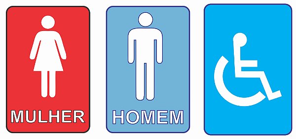 Vinil Adesivo Kit Porta De Baneiro M/F/C 20x30 Cm