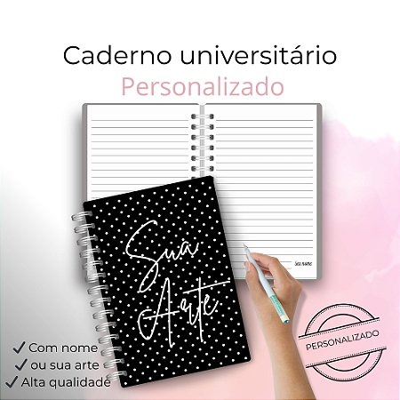 CADERNO UNIVERSITÁRIO PERSONALIZADO- 19x26cm