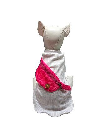 Camisa Branca com Pochete para Cachorros e Gatos