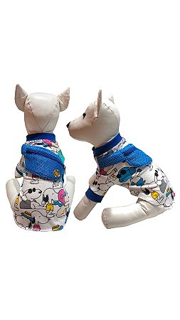 Camisa Pet Estampada Com Pochete Snoopy para Caes e Gatos