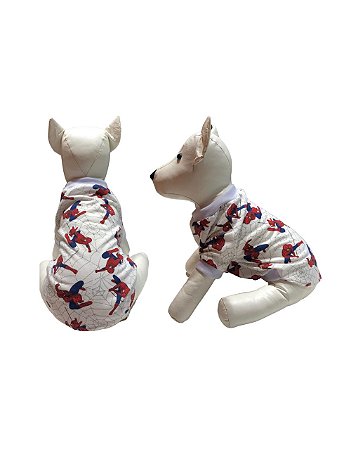 Camisa Pet Estampa Homem Aranha Para Cachorros