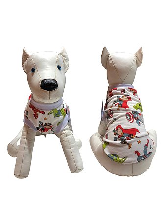 Camiseta Pet Estampa Heróis Marvel Para Cachorros