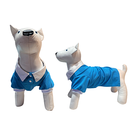 Camisa Gola Polo Azul Celeste Para Cachorros