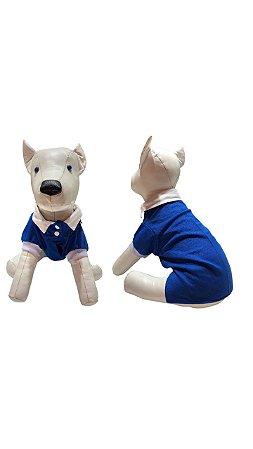 Camisa Gola Polo Azul Marinho Para Cachorros