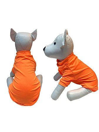Camisa Pet Proteção UV Laranja Para Cachorros e Gatos