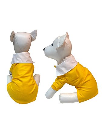 Camisa Gola Polo Amarela Para Cachorros