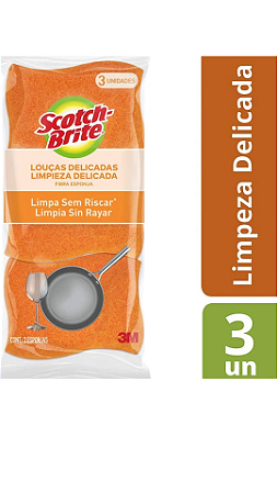 Esponja Laranja Não Risca Scotch-Brite c/3 Unid. - 3M