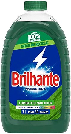 Brilhante Lava Roupas Líquido Higiene Total 3L
