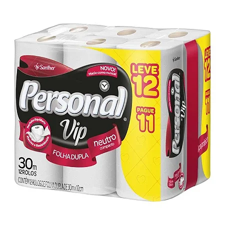 Papel Higiênico Personal Folha Dupla Pvc11 Pacote Com 12 Rolos