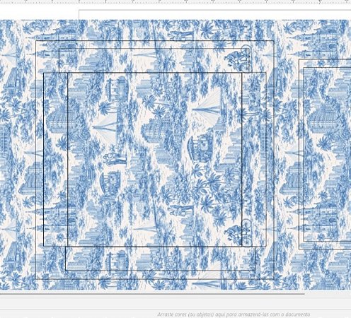 CAIXA CARTONADA ESTAMPADA AZUL 32,5X32,5X10,5cm