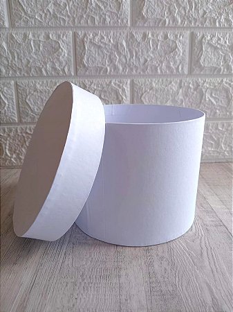 CAIXA REDONDA BRANCA 20X15 CM