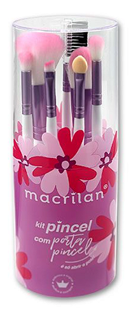 Kit com 7 Pincéis para Maquiagem