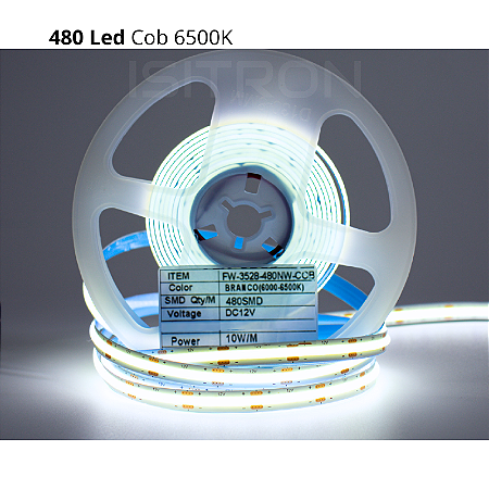 Fita 480 Led Cob Branco Frio 6500k Dupla Face IP20 5 Metros
