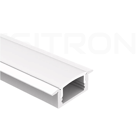 Perfil 17x7mm  Embutir 2 Metros Alumínio P/ Fita Led