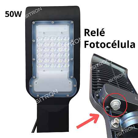 Luminária Led 50W Relé Fotocélula Integrado uso geral