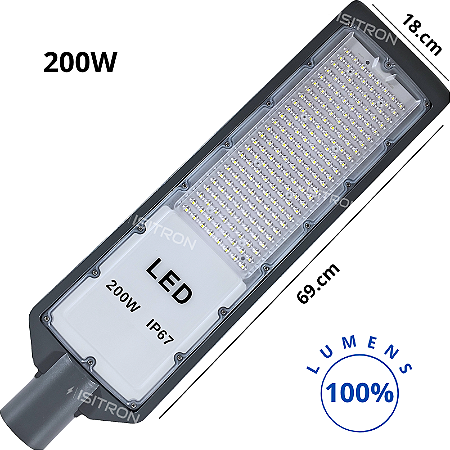 Luminária 200W Fator 100% Led SMD IP67 Base Redonda uso geral