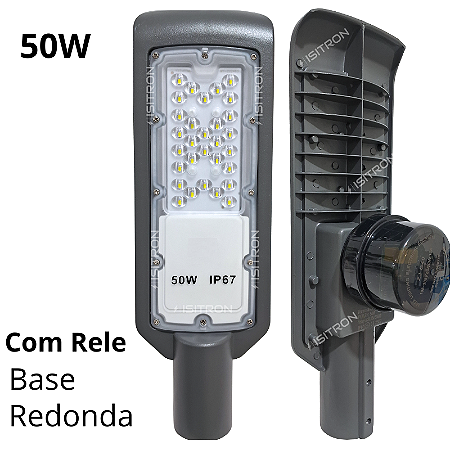 Luminária 50W Com Relé Fotocélula Base Redonda Led SMD