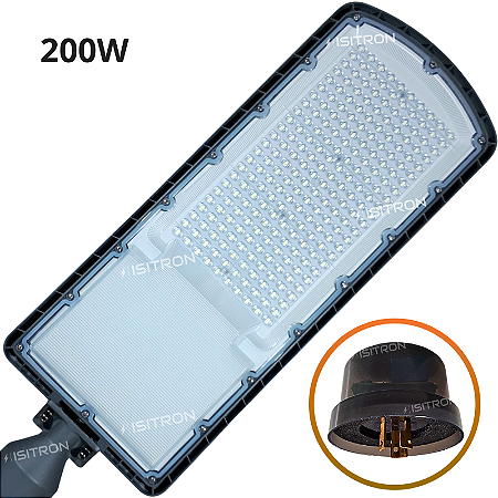 Luminária 200W Com (DPS) Proteção Contra Surto Base Redonda Relé Fotocélula Led SMD 160LM/W uso geral