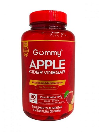 Gummmy Apple Cider Vinegar (60 gomas) - Sabor: Cereja (nova embalagem)
