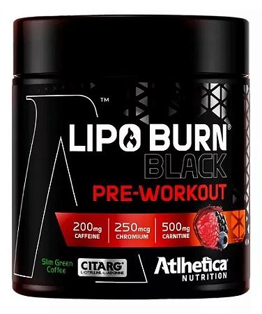 Lipo Burn Black Pre Workout (200g) - Sabor: Frutas Vermelhas