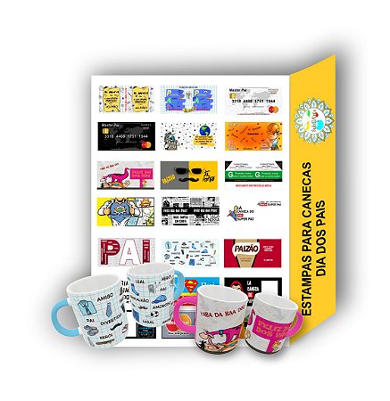 Pack de Artes para Sublimação de Canecas DIA DOS PAIS em CDR e PNG