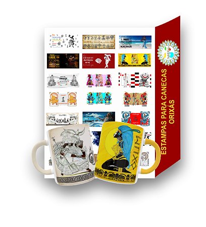 Pack de Artes para Sublimação de Canecas ORIXÁS 1 em CDR e PNG