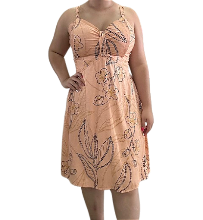 Vestido Curto Plus Size Lastex Alça Regulável