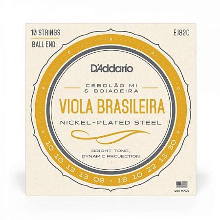 Encordoamento Para Viola Brasileira Cebolão MI/Boiadeira EJ82C D Addario