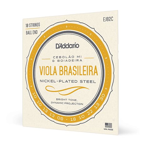 Encordoamento Viola Brasileira D Addario Nickel-Plated EJ82C