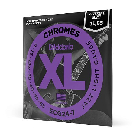 Encordoamento Guitarra 7C 11-65 D Addario XL Chromes ECG24-7