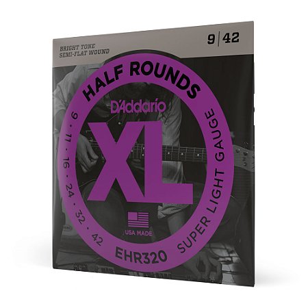 Encordoamento Guitarra 09-42 D Addario Half Rounds EHR320