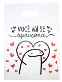 Sacola Boca de Palhaço Plástica - 50 unidades - 30x40cm Com Carinho Pra Tu