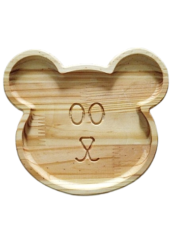 Petisqueira madeira pinus - Face Ursinho