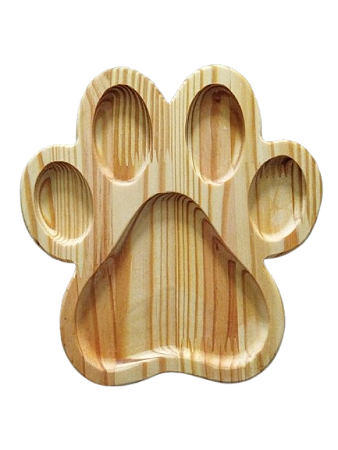 Petisqueira madeira pinus - Patinha de gato