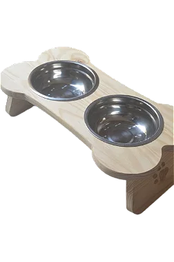 Comedouro duplo P (38 x 22 x 11 cm) - Osso