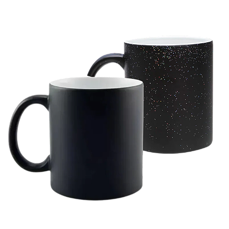 Caneca Cerâmica Mágica Glitter ou Fosca 325ml