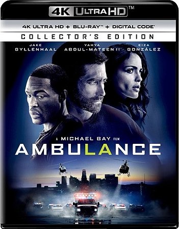4K UHD + Blu-Ray Ambulância Um dia de Crime | Ambulance - Michael Bay - Jake Gyllenhaal Eiza Gonzalez