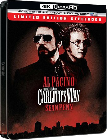 4K UHD + Blu-Ray SteelBook O Pagamento Final - Al pacino sean Penn | Carlito's Way
