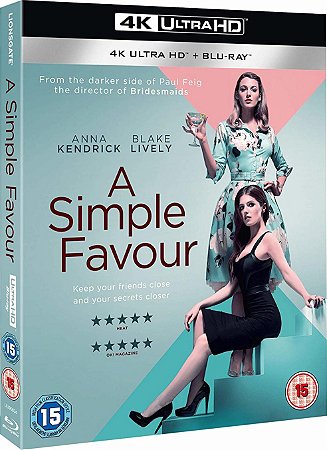 4K UHD + Blu-ray Um Pequeno favor - Anna Kendrick Blake Lively | A Simple a Favour