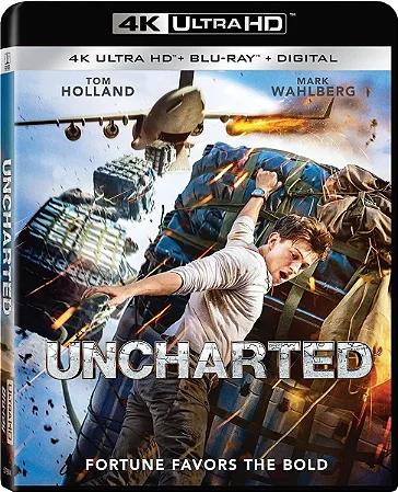 4K UHD + Blu-Ray Uncharted Fora do Mapa | Uncharted - Tom Holland - Dublado e Legendado