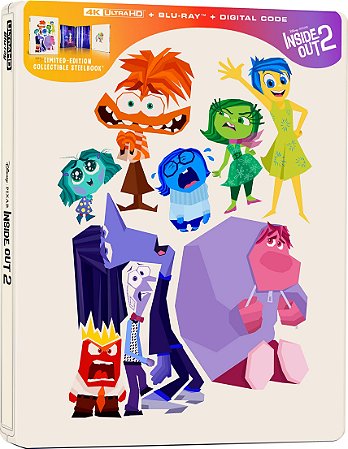 4K UHD + Blu-Ray SteelBook Divertidamente 2 | Inside Out 2 - Disney - Lacrado