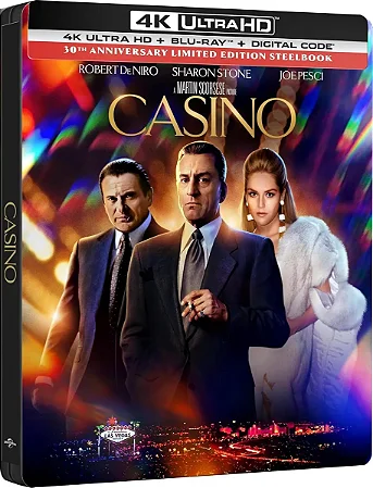 4K UHD + Blu-Ray SteelBook Cassino | Casino - Robert De Niro - Sharon Stone - Scorsese - Dublado e Legendado
