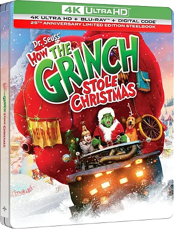 4K UHD + Blu-Ray SteelBook O Grinch | Dr Seuss How The Grinch Stole The Christmas - Jim Carrey - Dublado e Legendado