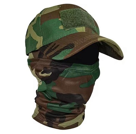 Balaclava E Boné Camuflada Militar Tatico